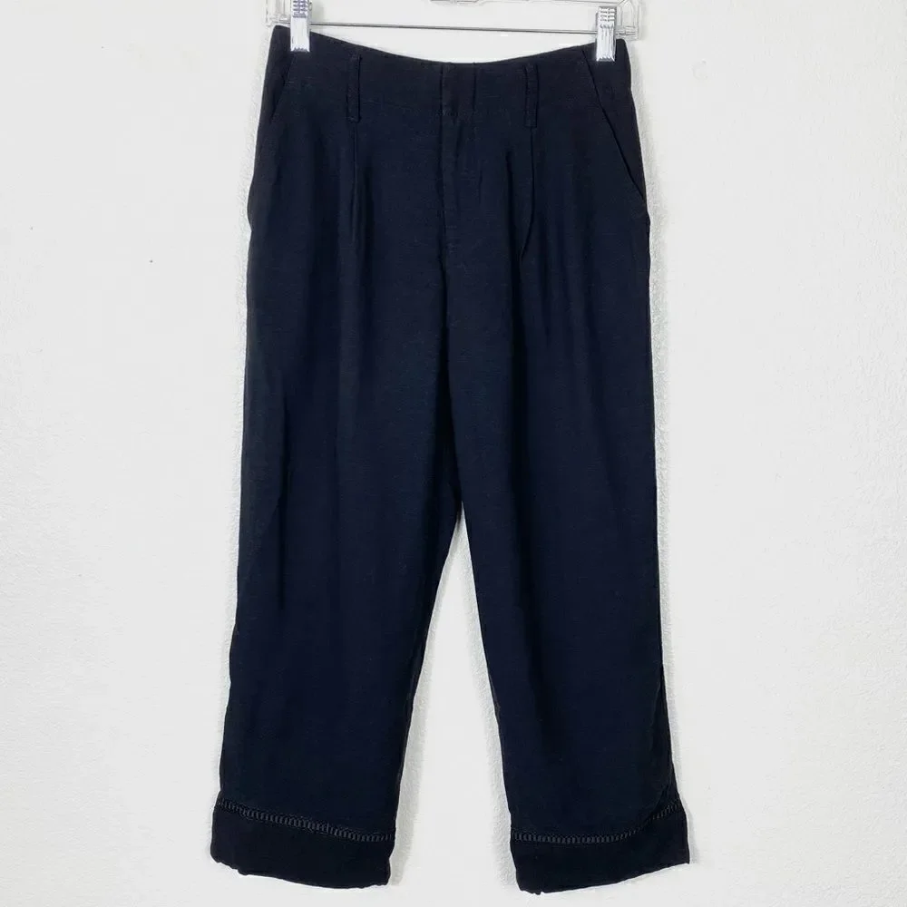 Club Monaco Black Cropped Trouser Pants